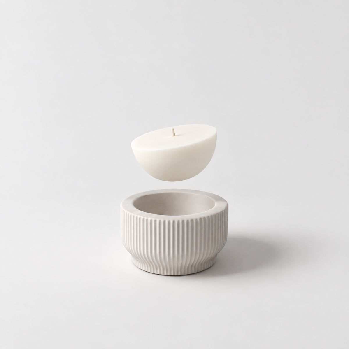 Ribbed Cement Vessel (Mini)