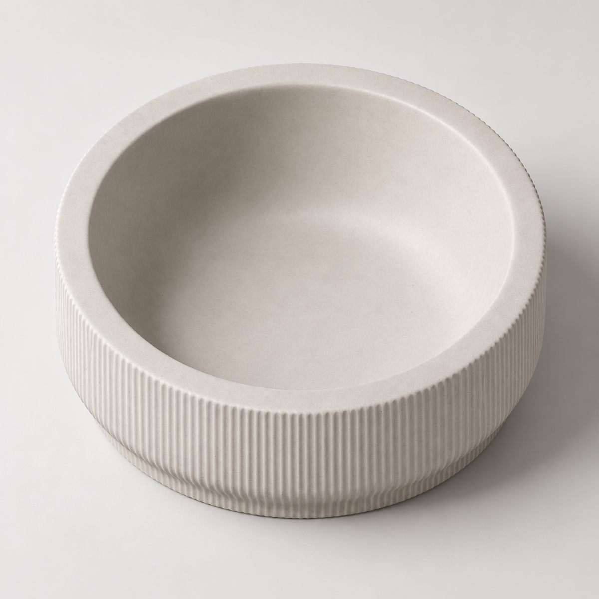Ribbed Cement Vessel (Large)