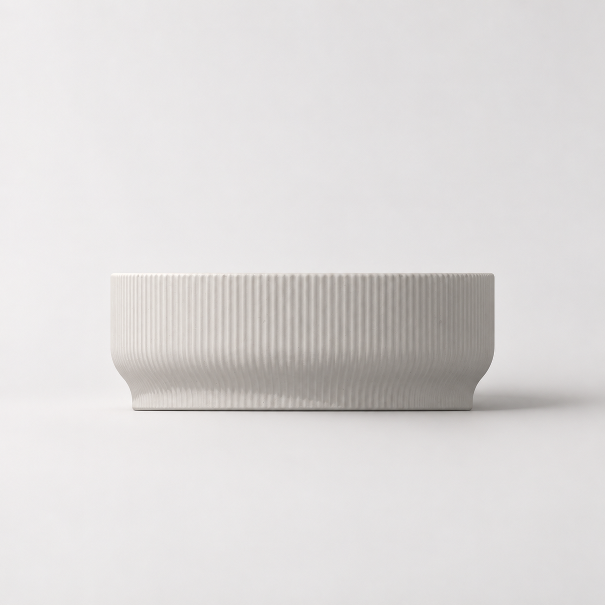 Ribbed Cement Vessel (Medium)